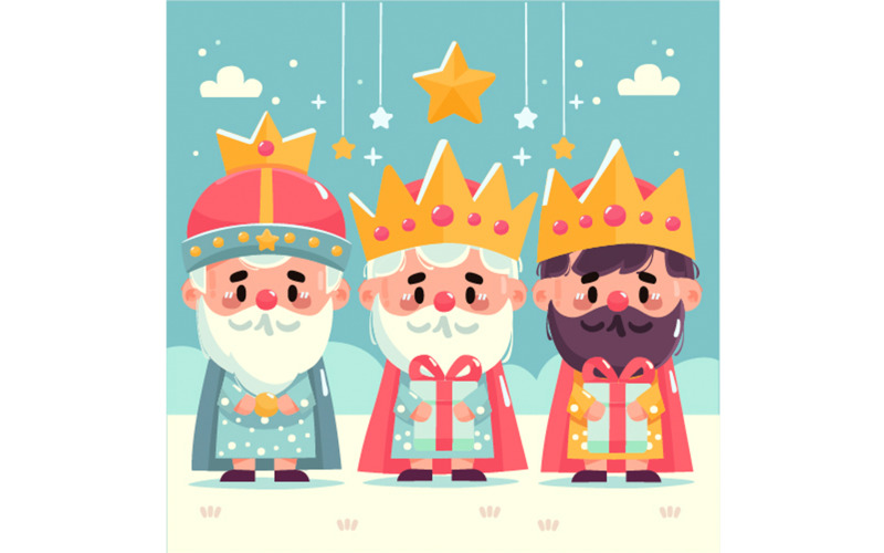 Ręcznie rysowane Trzech Króli z ilustracją Trzech Króli