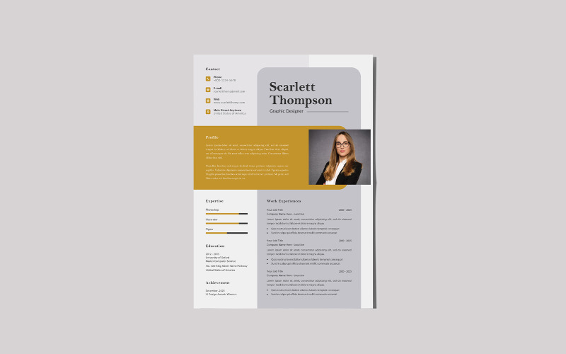 Scarlet Minimal Cv Özgeçmiş Şablonu