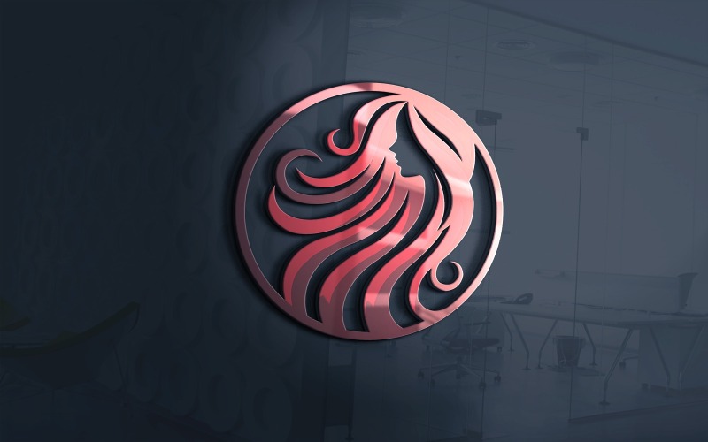 Červené vlasy účes Logo šablony Vektorový Formát