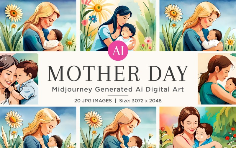 Conjunto de ilustração do Dia das Mães 20