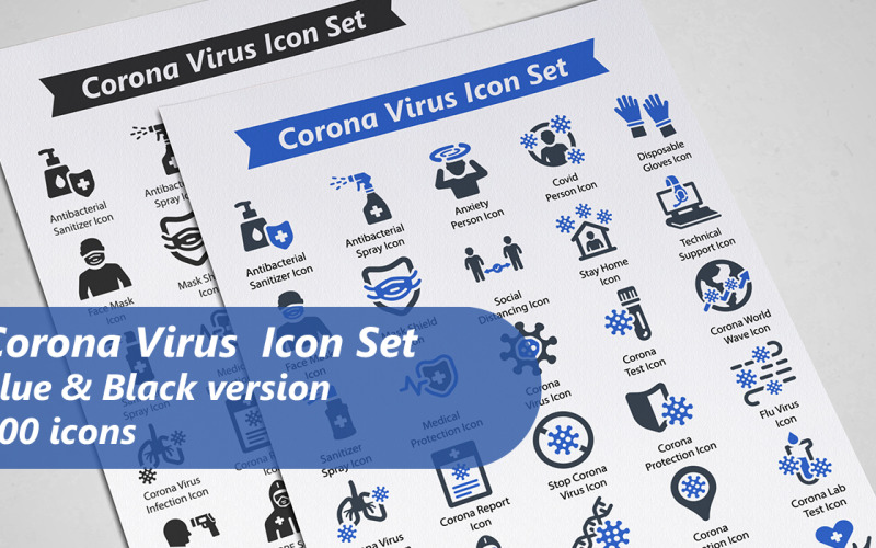 Corona Virus pictogramserie sjabloon