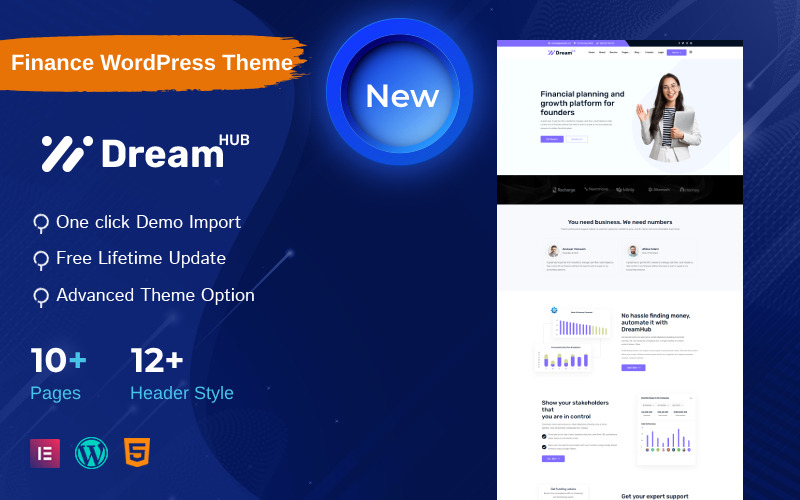 DreamHub – motyw WordPress poświęcony finansom