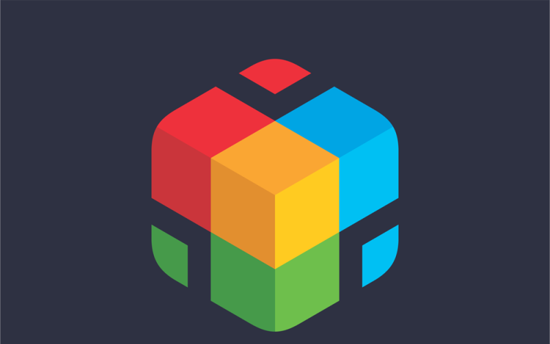 Modèle de logo coloré cube