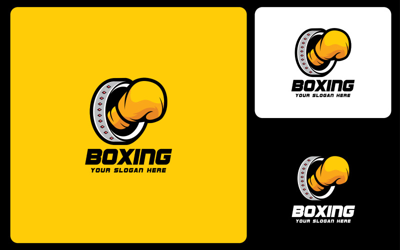 Modello di progettazione del logo di boxe
