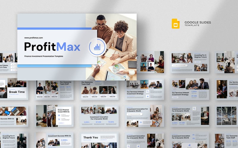 ProfitMax - Modèle de diapositives Google sur l'investissement financier