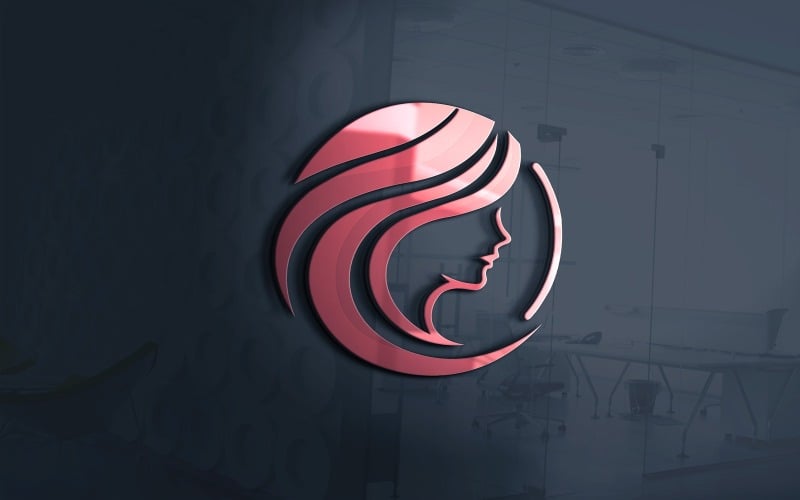 Rood haar kapsel Logo sjabloon Vector