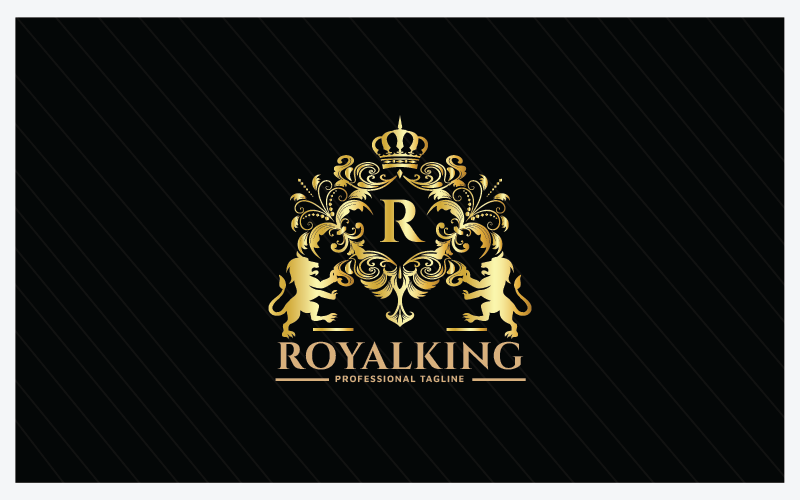Bokstaven R - Royal King Logotyp Mall