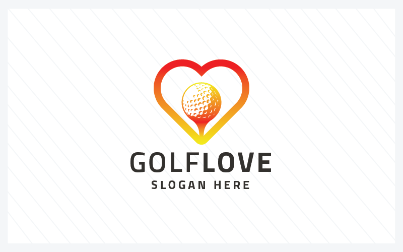 Golf Love Professioneel logo Tamplate