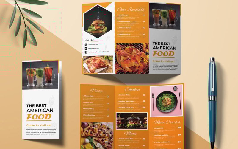 Layout de modelos de menu de comida de restaurante