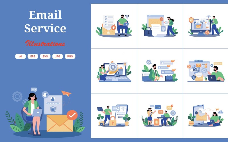 M738_Paquete de ilustraciones del servicio de correo electrónico 1