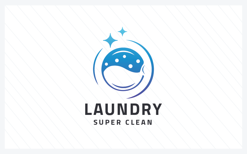 Modèle de logo de super blanchisserie
