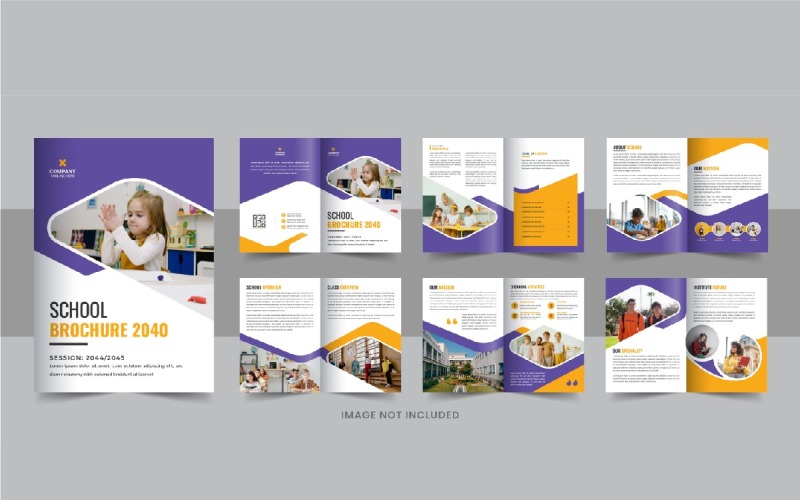 Okula giriş broşürü veya eğitim broşürü broşür tasarım düzeni