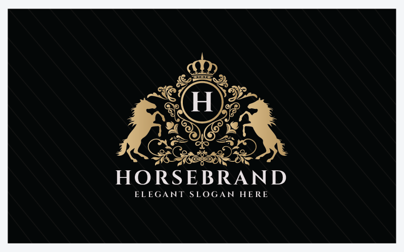 Paard merk Letter H Logo sjabloon