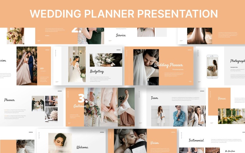 PowerPoint-presentatiesjabloon voor bruiloftsplanner