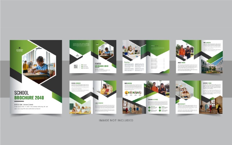 Schooltoelatingsbrochure of onderwijsbrochure prospectus ontwerpsjabloon lay-out