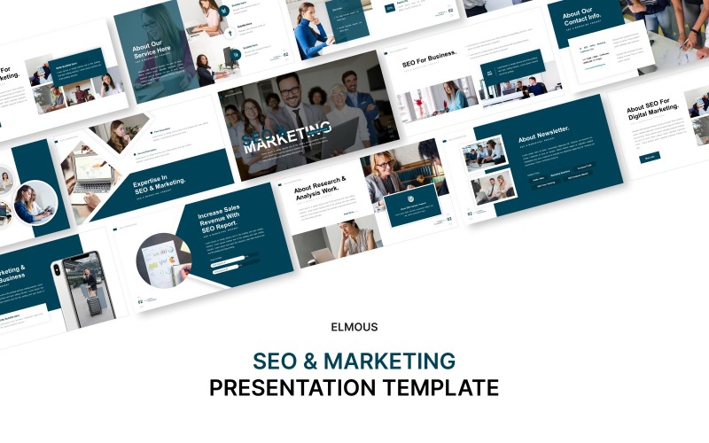 SEO 和营销 Google 幻灯片模板演示