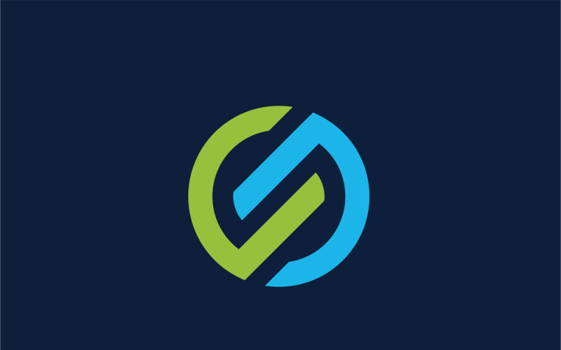 Synchro-Buchstabe S-Logo-Vorlage