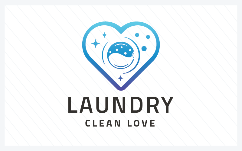 Wasserij schoon liefde Logo sjabloon