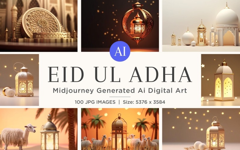 Eid ul Adha Islamic Festival Bakgrundsuppsättning 100 V - 2
