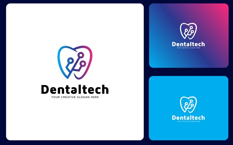 Plantilla de diseño de logotipo de tecnología dental