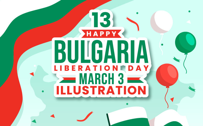 13 Bulgária Felszabadulás Napja Illusztráció