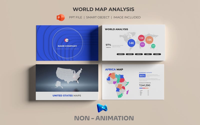 Dünya Haritası Düzenlenebilir PowerPoint Şablonu