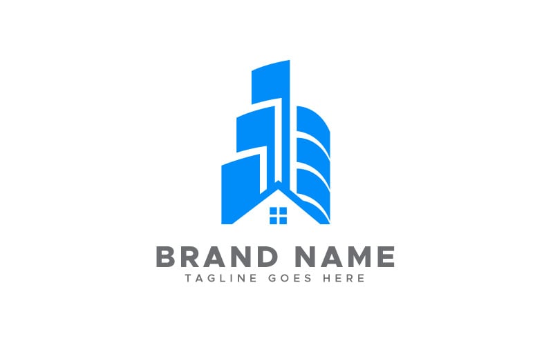 Modelo de design de logotipo para casa de construção imobiliária