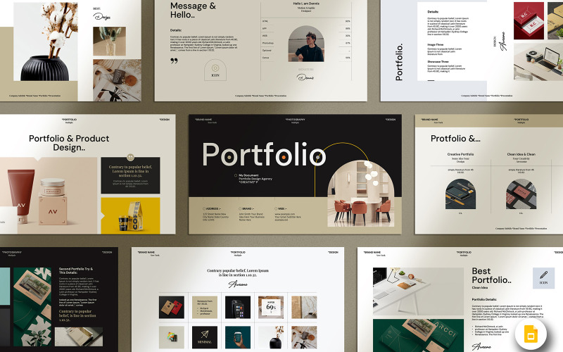 Portfolio digitale Googleslide-presentatiesjabloon