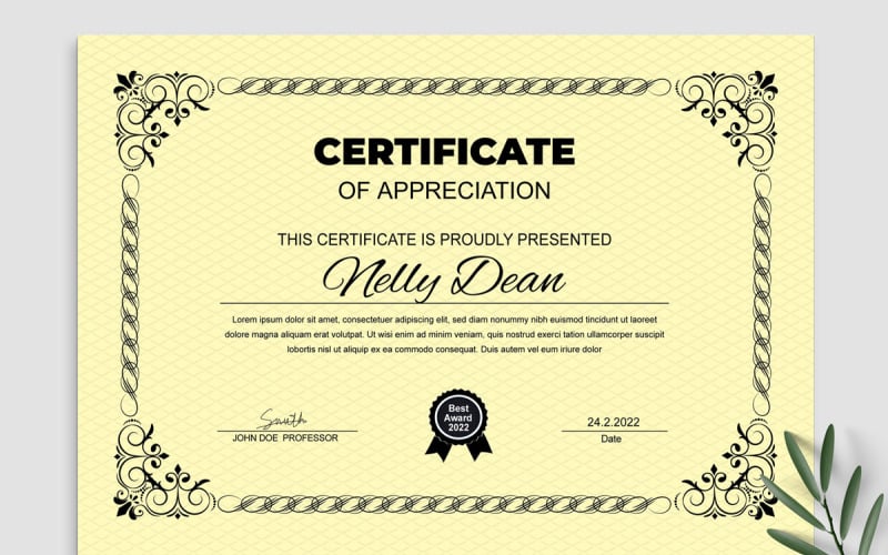 Certificate Design- Template #376852 - TemplateMonster