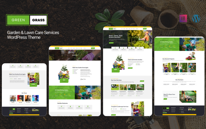 Green Grass – тема WordPress із послугами догляду за садом і газоном