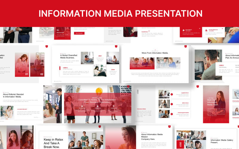 Információs média Powerpoint prezentációs sablon