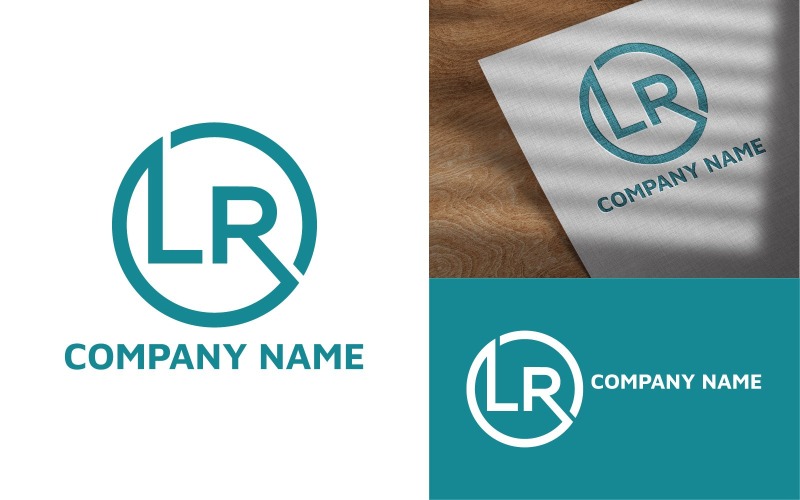 LR Monogram brief Logo sjabloonontwerp