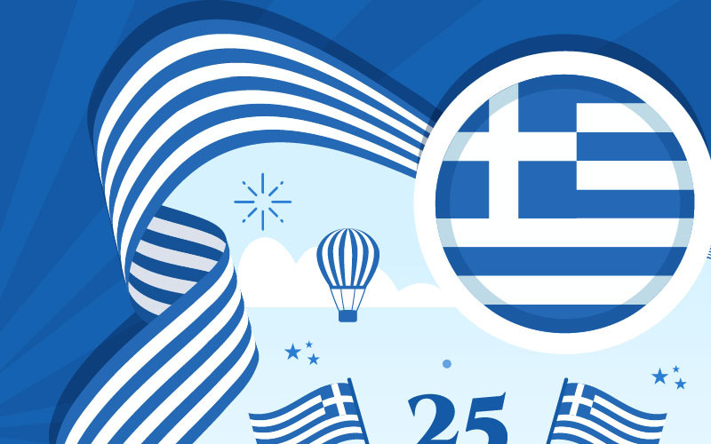 13 Ilustração Feliz Dia da Independência da Grécia