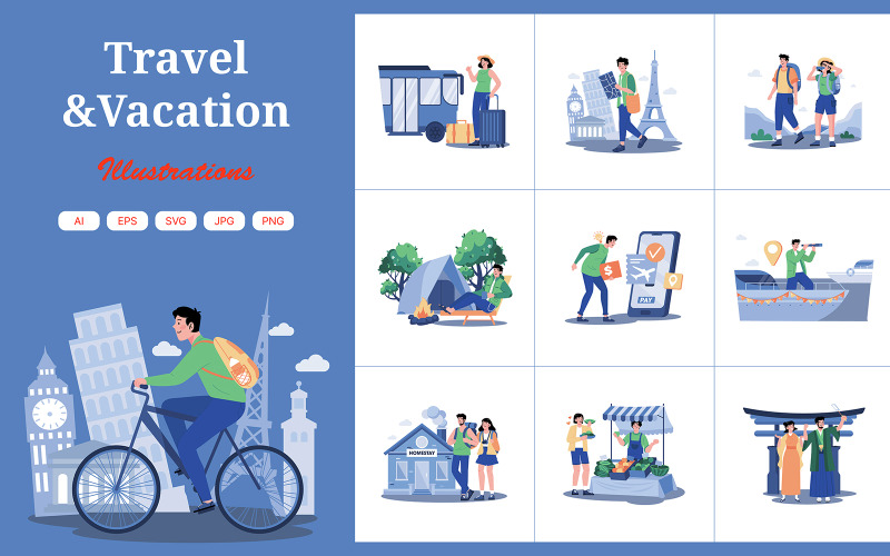 M711_Pacchetto illustrazioni viaggi e vacanze 2