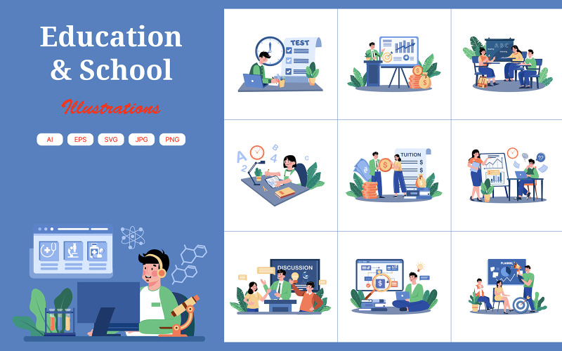 M712_Pacchetto illustrazioni scuola e istruzione 2