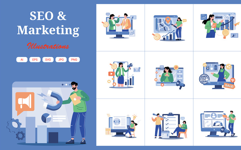 M715_SEO & Marketing Illustration Pack 2