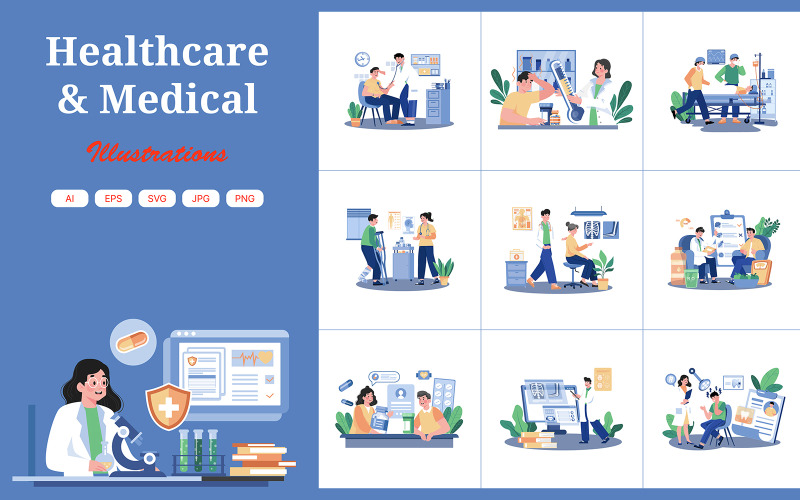 M716_Здравоохранение и медицина, набор иллюстраций 1