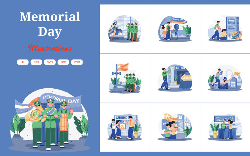 M720_Memorial Day Illustrationspaket 2
