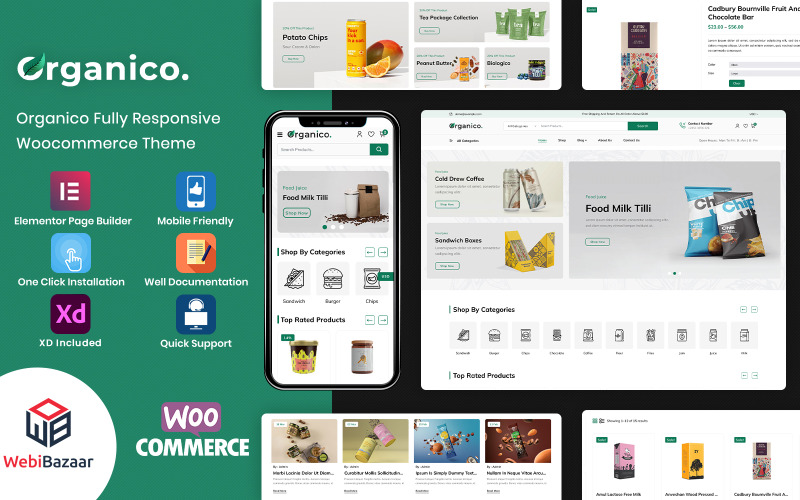 Organico - Elegante plantilla de alimentos orgánicos Tema WooCommerce