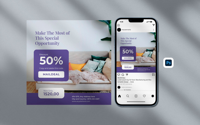Promozione di proprietà promozionali Instargam Post