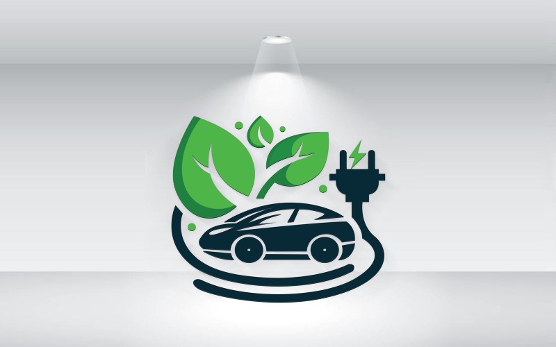 Wektor szablon logo samochodu elektrycznego