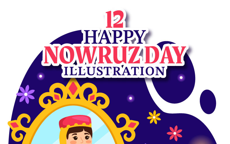 12 Boldog Nowruz Day illusztráció
