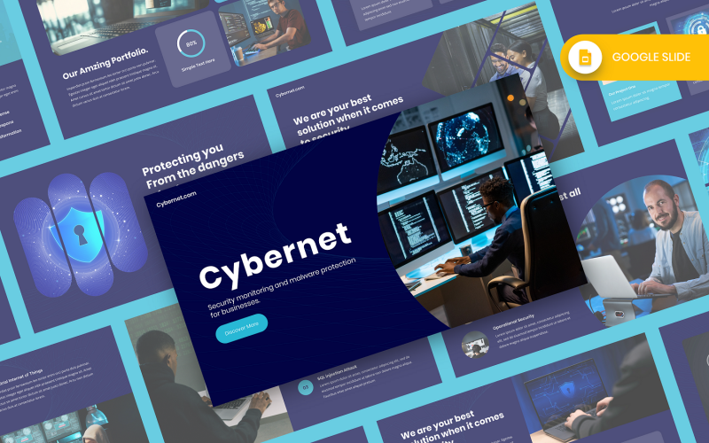 Cybernet - Cyberbeveiliging Google-diasjabloon