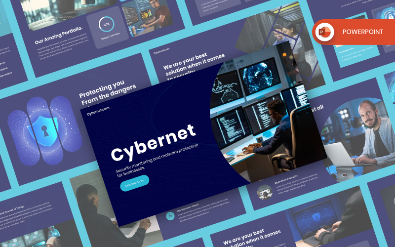 Cybernet - PowerPoint-mall för cybersäkerhet
