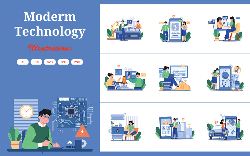 M682_Modern technologie-illustratiepakket 2