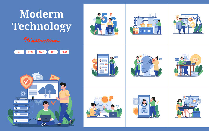 M682_Pacote de ilustração de tecnologia moderna 1