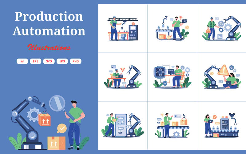 M684_Produktionsautomatisierungs-Illustrationspaket 1