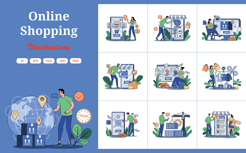 M686_Online Shopping Illustration Pack 1