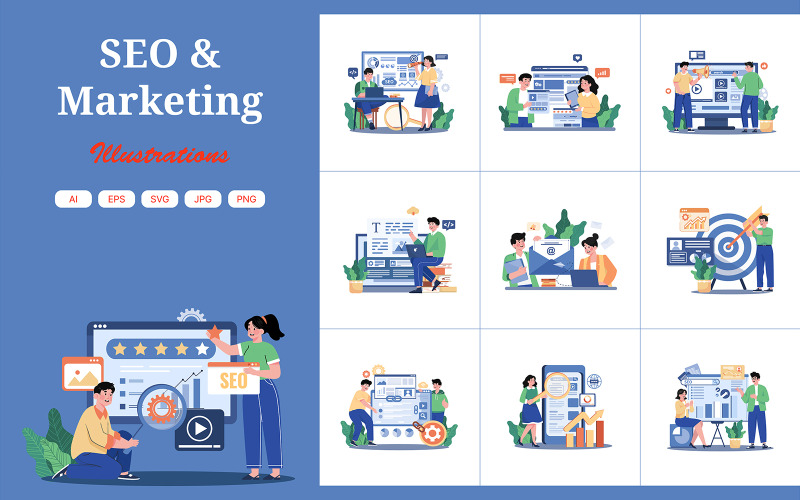 M688_Pakiet ilustracji SEO i marketingu