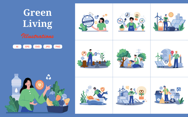 M693_Pacchetto illustrazioni Green Living 1